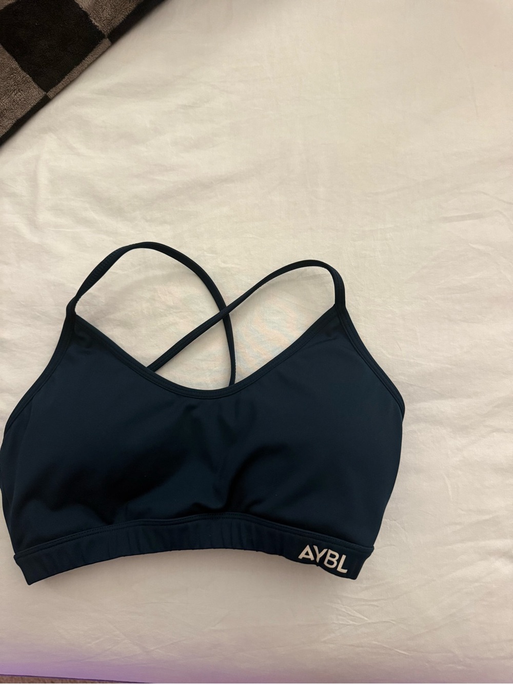AYBL Deep Navy Cross-Strap Sports Bra